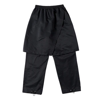 Siyah Özel Japon Tasarım Pantolon Elbise Streetwear Erkekler Joggers