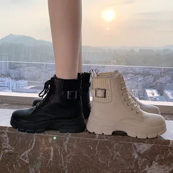 Sonbahar Kış Gelenler Yumuşak Çizmeler kadın ayakkabıları Moda Yuvarlak PU Kadın bileğe kadar bot Elastik Siyah Beyaz Rahat Botas Femininas