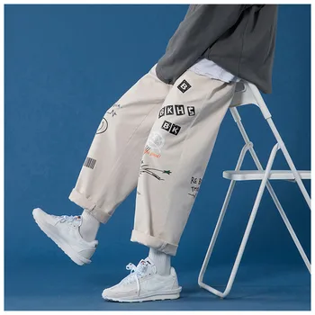 Streetwear Erkekler Joggers Sweatpants Harajuku harem pantolon Rahat Spor Pamuk Ayak Bileği uzunluğu Pantolon Techwear Moda 2022
