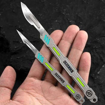 TC4 Titanyum Alaşımlı Neşter Kolu Kaymaz Cerrahi Neşter Bıçak Kağıt Kesme Aleti Maket Bıçağı 11/24 # Gravür Zanaat bıçakları