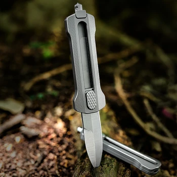 Titanyum maket bıçağı EDC kamp ekipmanları push-pull bıçak unboxing bıçak avcılık malzemeleri hayatta kalma aracı bıçak kırık pencere s