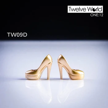 TW09 TW10 1/12 Ölçekli Kadın Kalın tabanlı Yüksek Topuklu Ayakkabılar içinde boş bayanlar kız PVS ayakkabı 6 