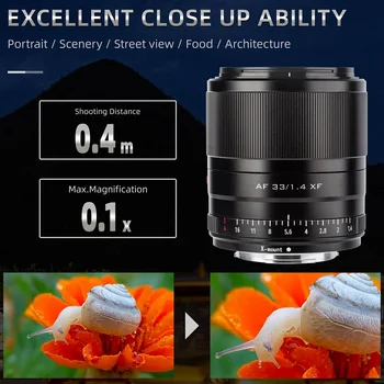 Viltrox 33mm F1. 4 XF Otomatik Odaklama Portre Büyük Diyafram Lens APS-C Fujifilm Fuji X Dağı Kamera Lens X-T3 X-T30 X-T20 X-Pro2