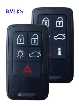 Volvo için XC60 S60 S60L V40 V60 S80 XC70 5/6 Düğmeler Akıllı Araba Anahtarı Durum Kapak İle Acil Anahtar Akıllı Uzaktan Anahtar Kabuk Fob