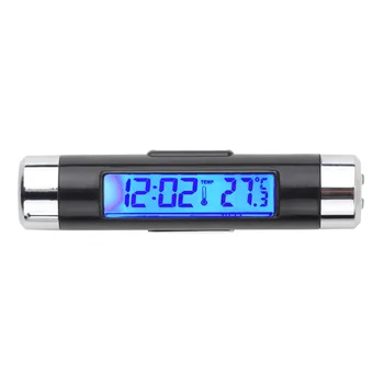Yeni 2 in1 Araba Saat Otomatik LCD Clip-on Dijital Arka Otomotiv Termometre Saat Takvim otomotiv dijital araba saat Sıcak
