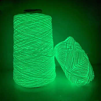 Yeni Aydınlık İplik DIY El dokuması Roman Fonksiyonel İplik Karanlıkta Glow 2mm Polyester İplik El Örgü Halı Kazak Şapka