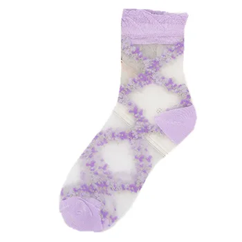 Yeni cam çorap ilkbahar ve yaz aylarında İnce şeffaf kristal orta tüp kadın çorapları