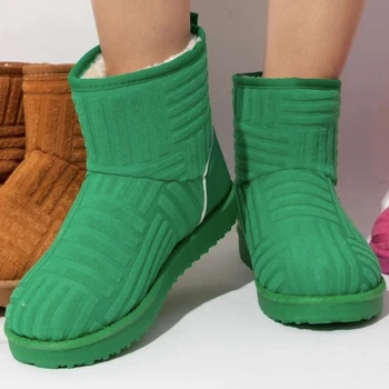 Yeni kadın Ayak Bileği Kar Botları Kış Kadife kadın ayakkabısı Düz Kız Kalın Peluş Rahat Sıcak Platform Çizmeler botas Mujer