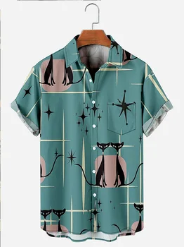 Yeni Yaz Rahat Sıcak Satış Baskılı Hawaii Gömlek erkek Tatil Sahil Kaynağı Büyük Boy Harajuku Gömlek