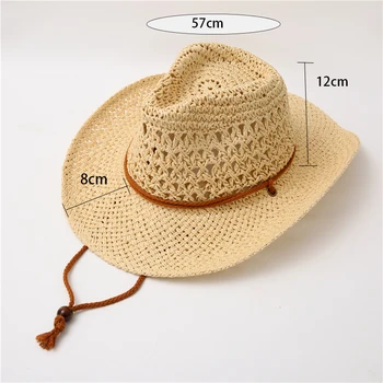 Yeni Yaz Şapka panama şapkası Oymak Hasır Şapka Erkekler Kadınlar İçin Deri Şerit Büyük Ağız Güneş plaj şapkası Caz Kap Fedora
