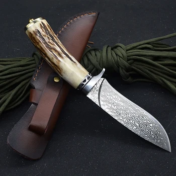 Yeni şam çeliği Düz Bıçak Survival Taktik Bıçak Mutfak Meyve Bıçağı Koleksiyonu Açık Taşınabilir Bıçak Sabit Bıçaklar