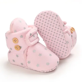 Yenidoğan Erkek Bebek Kız Ayakkabı Kar Botları Ilk Yürüyüşe Pamuk Yumuşak Taban Bebek Bebe Kış Sıcak Polar Astarlı Toddler Beşik Ayakkabı