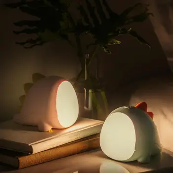 Youpin Silikon Gece Lambası Karikatür Dinozor Çocuk Oyuncakları Hayvan LED Masa Lambası USB Bebek Başucu Kreş Yaratıcı doğum günü hediyesi