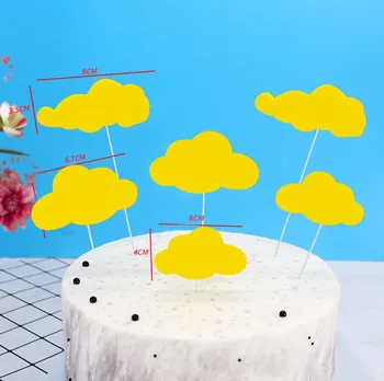 Yıldız Bulut Balon EVA Kek Topper Bayrağı Çocuklar Mutlu Doğum Günü Düğün Kek Topper Pişirme Parti Bayrağı Bebek Duş Kek Dekor DIY