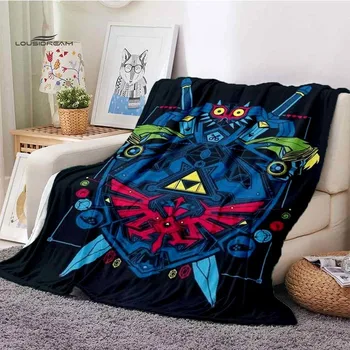 Zelda Oyunu Film Logo Tasarım Battaniye Yatak Ev Seyahat Yetişkin Flanel Battaniye kanepe yatak Oturma Odası Kanepe Çocuk Sıcak Tutmak