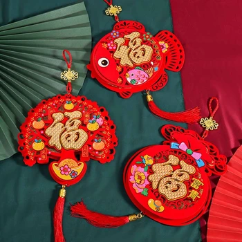 Çin Düğüm Püskül Yeni Yıl Dekorasyon Geleneksel Duvar Kapılar Asılı Kolye Süsler Bahar Festivali Ay Yeni Yıl