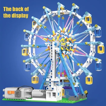Şehrin Işık Elektrik Döndürmek Bina Blok Arkadaşlarınızla teknik MOC Ferris Tekerlek Gökyüzü Oyuncaklar Kızlar Noel Doğum günü Hediyeler
